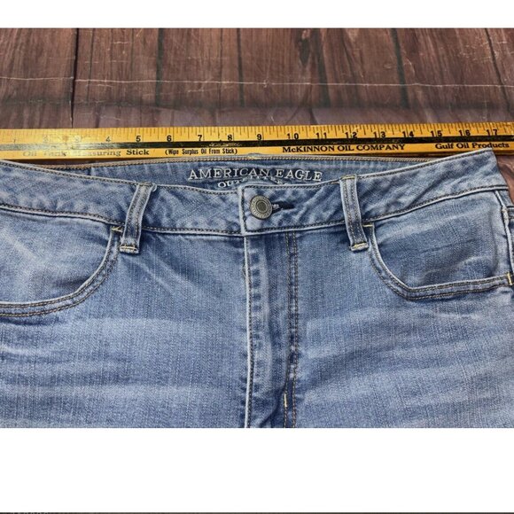 👖 size 12 American Eagle High Rise Skinny Jeans Women's blue Jeggings - Picture 5 of 13